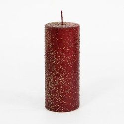 Red Christmas Decorative Candle with Gold Glitter