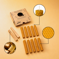Pack de 10 Espelmes de Cera d’Abella Natural + 2 Bastons de Palo Santo Premium