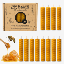 Pack de 12 Espelmes de Cera d’Abella Natural