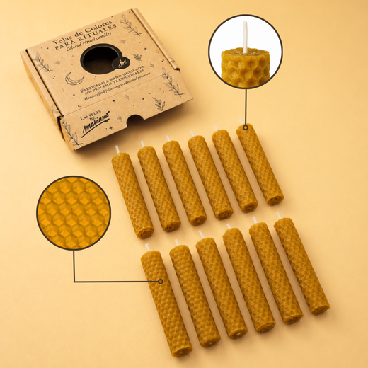Pack de 12 Espelmes de Cera d’Abella Natural