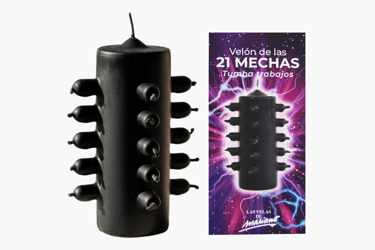 Velón 21 Mechas Negro