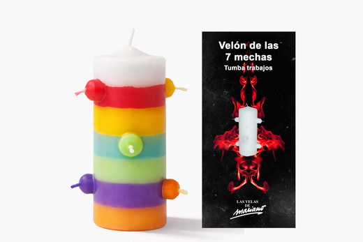 Velón 7 mechas pequeño 7 potencias