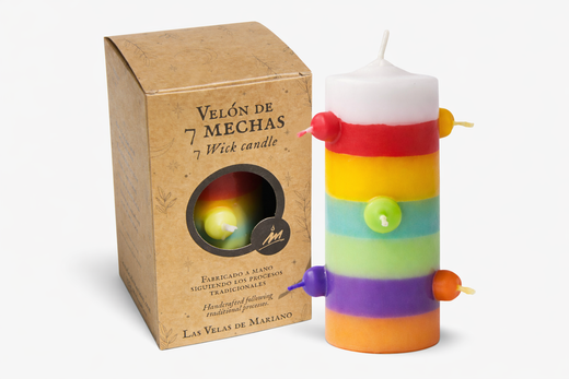 Velón 7 mechas pequeño 7 potencias