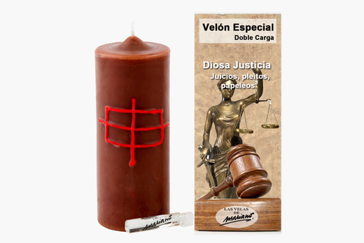 Velón Doble Carga Diosa Justicia
