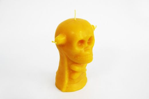 Vela calavera 3 mechas amarillo