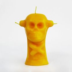 Espelma calavera 3 metxes groc
