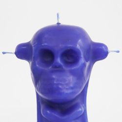 Espelma calavera 3 metxes blava