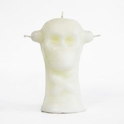 Espelma calavera 3 metxes blanc