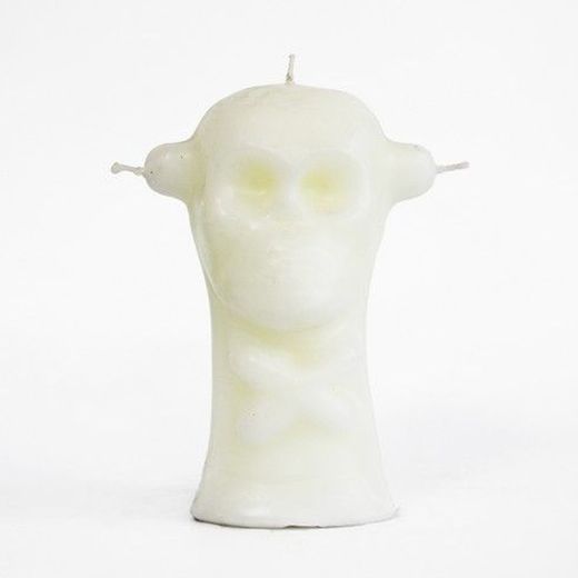 Espelma calavera 3 metxes blanc