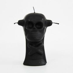 Espelma calavera 3 metxes negre