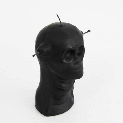 Espelma calavera 3 metxes negre