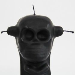 Espelma calavera 3 metxes negre