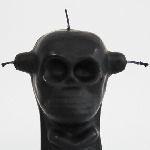 Espelma calavera 3 metxes negre