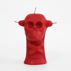 Espelma calavera 3 metxes vermell