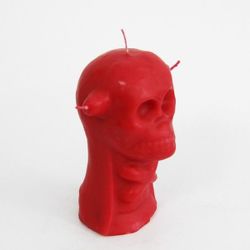 Espelma calavera 3 metxes vermell
