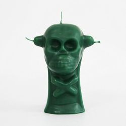 Espelma calavera 3 metxes verda