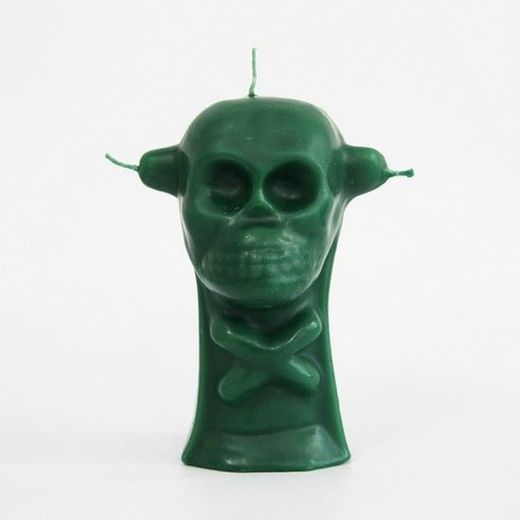 Espelma calavera 3 metxes verda