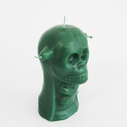Espelma calavera 3 metxes verda