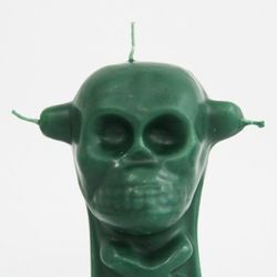Espelma calavera 3 metxes verda