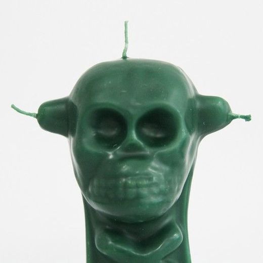 Espelma calavera 3 metxes verda