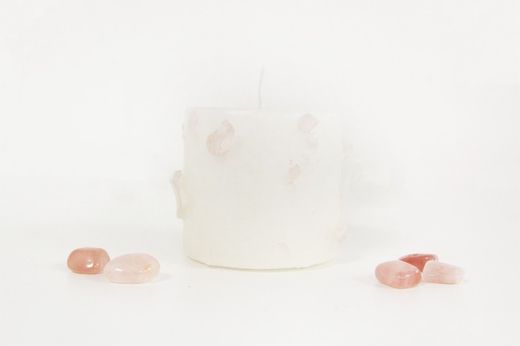 Velón Mineral Cuarzo Rosa