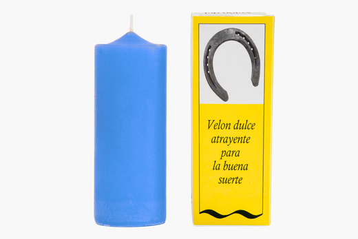 Velón Preparado Atrayente Para La Buena Suerte Azul
