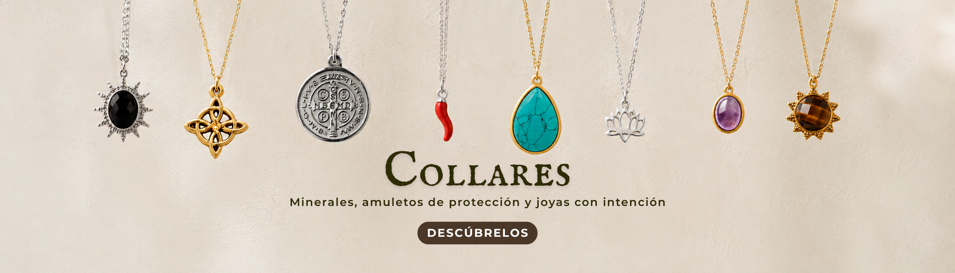 Minerales, amuletos de protección y joyas con intención